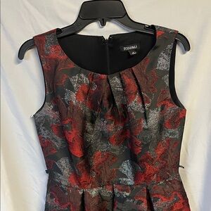 Roz & Ali Floral Red and Black Mini Dress